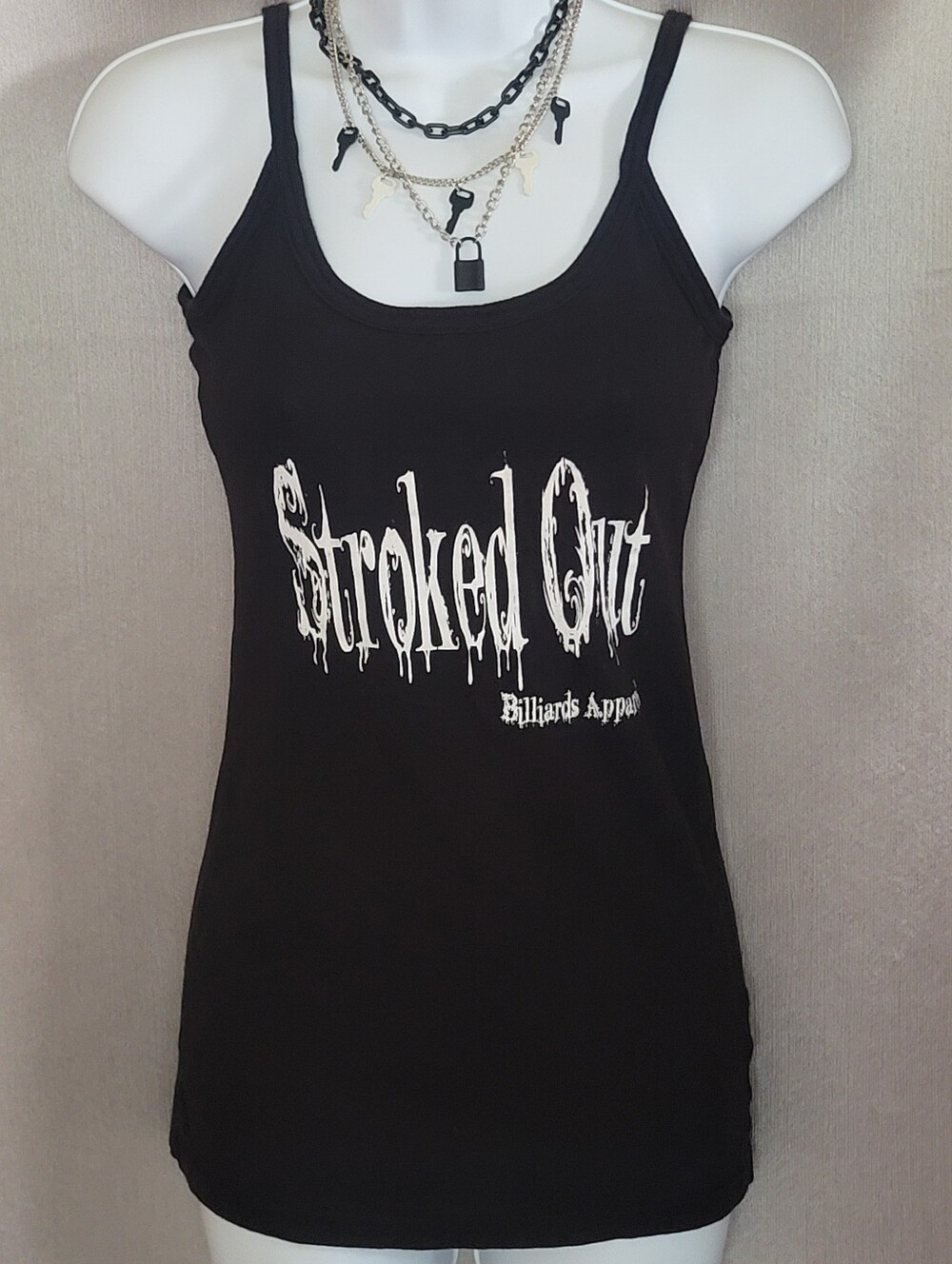 Stroked Out Black Graphic Tank Top -